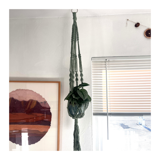 Macrame Plant Hanger (Light Green)