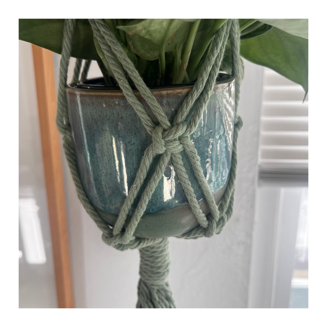 Macrame Plant Hanger (Light Green)