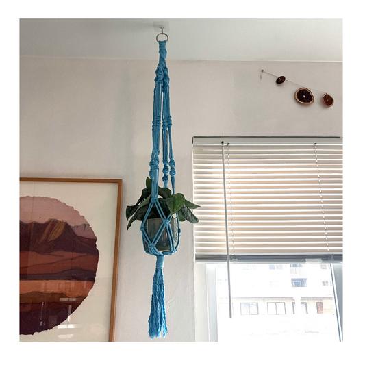 Macrame Plant Hanger (Blue)